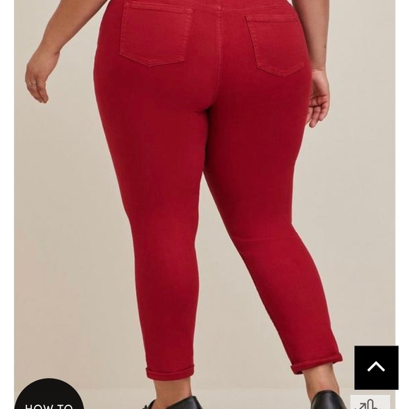Torrid Vintage Straight mid-rise boyfriend jeans. Red. 16 R - Picture 3 of 5